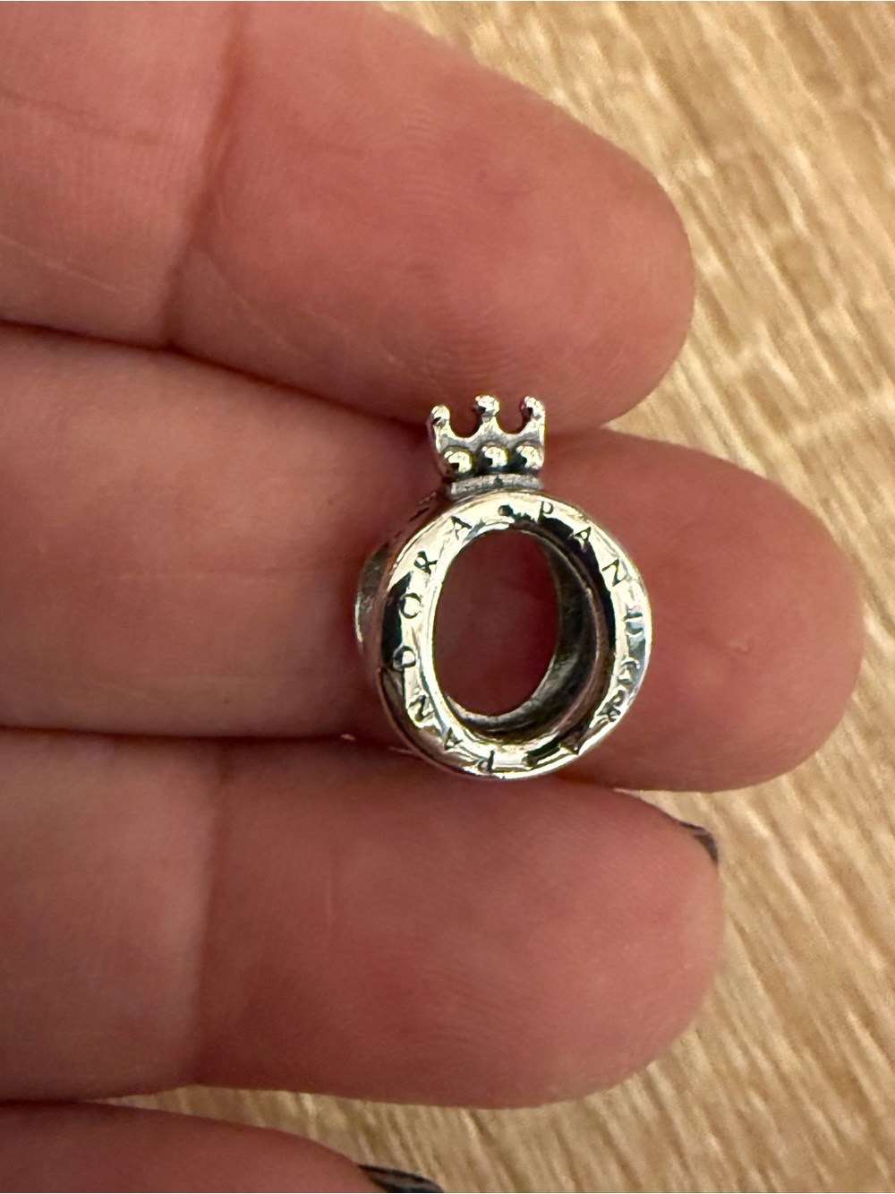 Sterling Silver Crown Charm - Silver